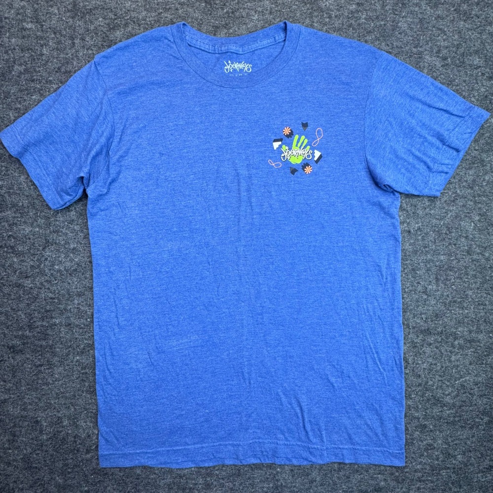 Journeys Family Graphic T-Shirt Mens Medium Blue‎ Short Sleeve Cotton Blend